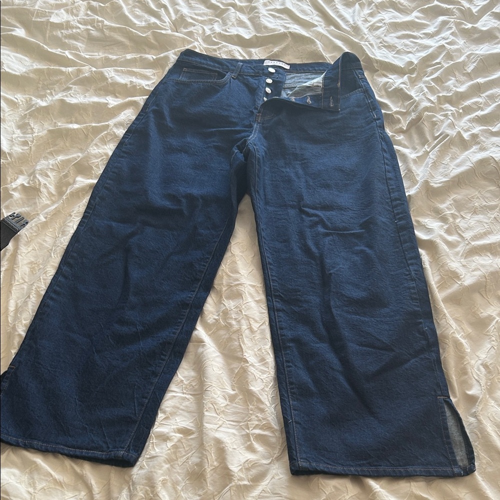 Topshop Dark Blue Flare Jeans
